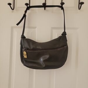 Aurielle Brown Genuine Leather Shoulder Handbag Purse Compartments